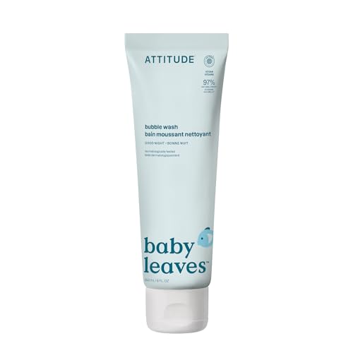 ATTITUDE Baby Bubble Bath &amp; Body Wash, Good Night, EWG Verified, 8 Fl Oz