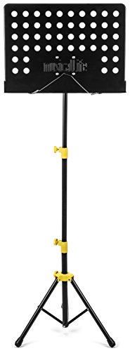 Musical Life Music Stand For Sheet Music Durable Folding Lightweight With Deluxe Carry Case (Yellow) #TOP2