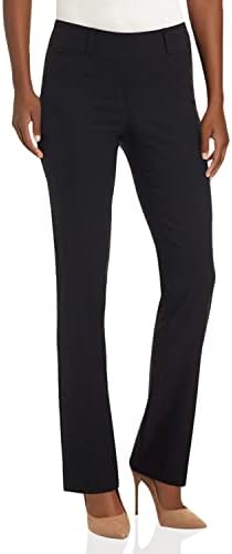 Rekucci Womens Ease Into Comfort Fit Barely Bootcut Stretch Pants (8, Black)