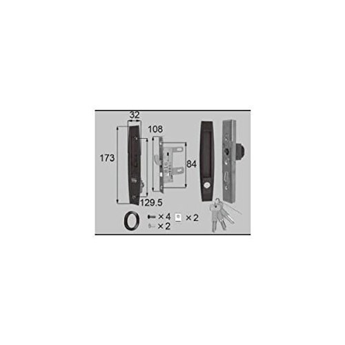 LIXIL メンテナンス部品 ドア 引戸用部品 錠 玄関 店舗 勝手口引戸 引手錠 一番町引手内外錠 召合せ外錠 ブラック(L1Y54) *製品色・形状等仕様変更になる場合があります*