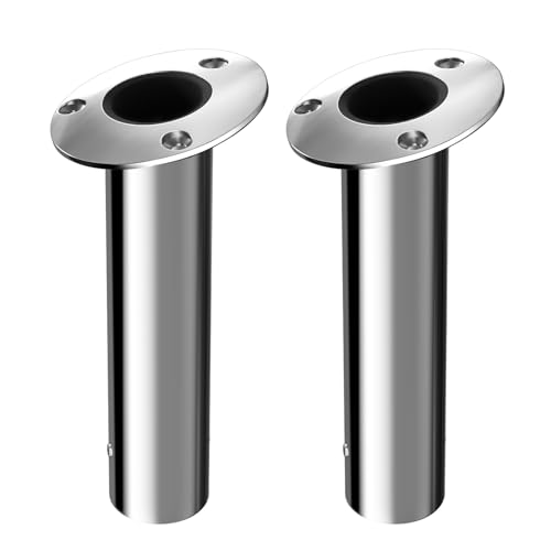 15 Degree Fishing Rod Holder 2 Pack 316 Stainless Steel Rod Holders for Fishing Boat Flush Mount Heavy Duty
