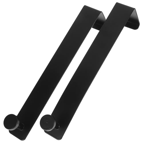 HOLIDYOYO 2pcs Door Hook Hangers Hooks Door Hanger Hook for Hats Over Door Towel Hanger Over The Door Hanger Door Hanger Hook for Towels Punch Hook Door Hanger Hook for Bag Black Iron
