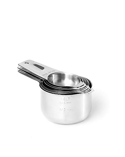 Ensemble tasses cuillères doseuses acier inoxydable pour ingrédients - 6