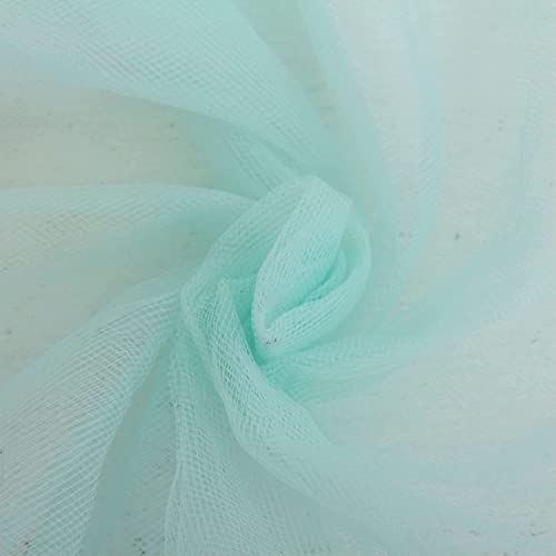 Image of Multi Purpose Solid Nylon Soft Net Combination Fabric - for Wedding, Parties, Costumes, and Decoration (32.8 x 4 Feet, Sky Blue)