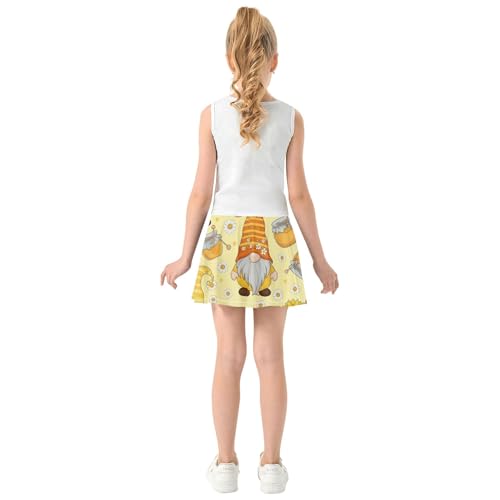 Cute Gnome Yellow Orange Honey Girls' Shorts Athletic Skorts Tennis Skirts Toddler Neon Teen Cheer 3t4