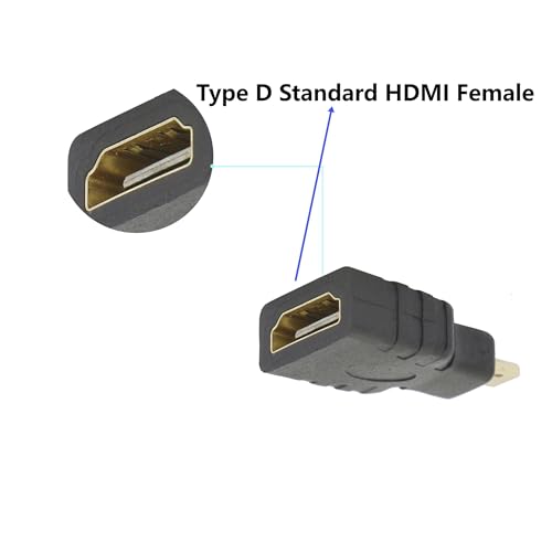 Micro adaptador HDMI macho a hembra tipo D 2 piezas miniatura 6