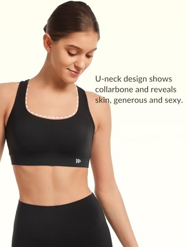 Yvette Criss Cross Cute Strappy Sports Bras for Women U Neck Racerback Padded Wireless Yoga Bra Cropped Tank Top4