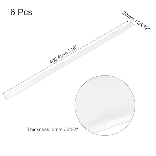 Image of MECCANIXITY 6 Pcs Square Aluminum Flat Bar, 3 /32 inch (3mm) Thick x 25 /32 inch (20mm) Width x 16 inch (406.4mm) Long 6061 Aluminum Flat Plate Solid New Mill Stock Silver for Industrial Building