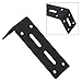 Industrial Heavy Duty Adjustable L-Shaped Corner Shelf Bracket, Cold-Rolled Steel 90° Angle Support with Rounded Corners for Wall-Mounted Shelves, Bookcases & Display Stands (Pack)(Black)(M)