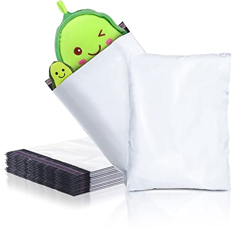 Amiff White Poly Mailers 19x24 Inch Size. Pack of 25 Self-Sealing Polyethylene Mailing Envelopes. 19 x 24 Poly Mailer Bags 2 Mil Thick Waterproof Poly Shipping Bags for Clothing, Books, Accessories
