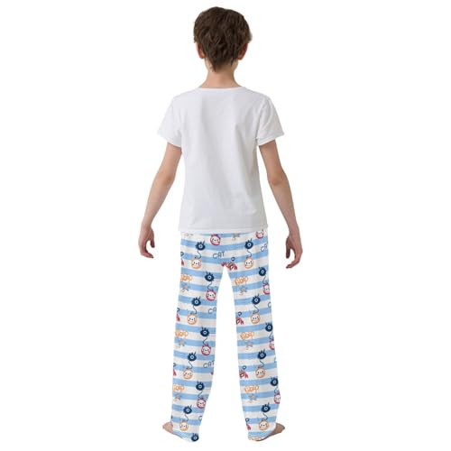 Cat Crab Boys Long Pants Soft Trousers Elastic Waist Kids Lounge Bottoms with Pockets S-XL3