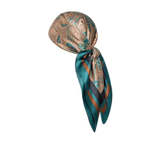 Image of 35 inch Men's Silk Cowboy Scarf - Oversized Western Bandana Neckwear, Large Square Scarf with Gift Packaging
