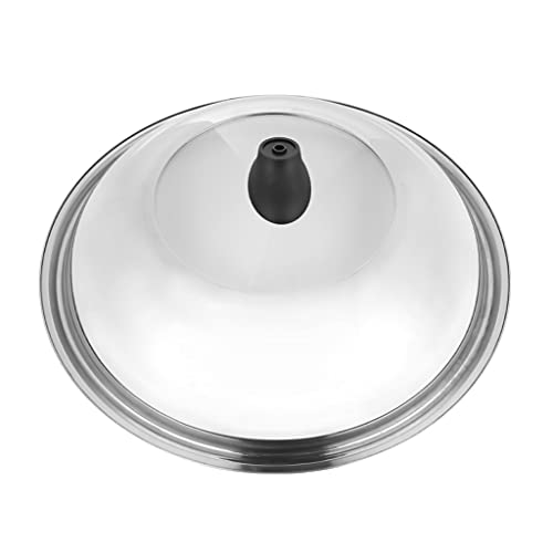 Couvercle de cuisson 34cm en acier inoxydable avec verre visible pour wok