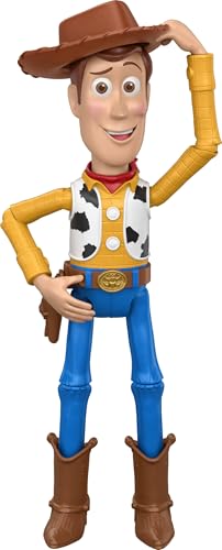 Mattel Disney Pixar Toy Story 5 große Woody-Figur ca. 30 cm groß Sheriff Woody Spielzeug aus dem Film kann seinen Hut antippen 14 Bewegungspunkte JKV38