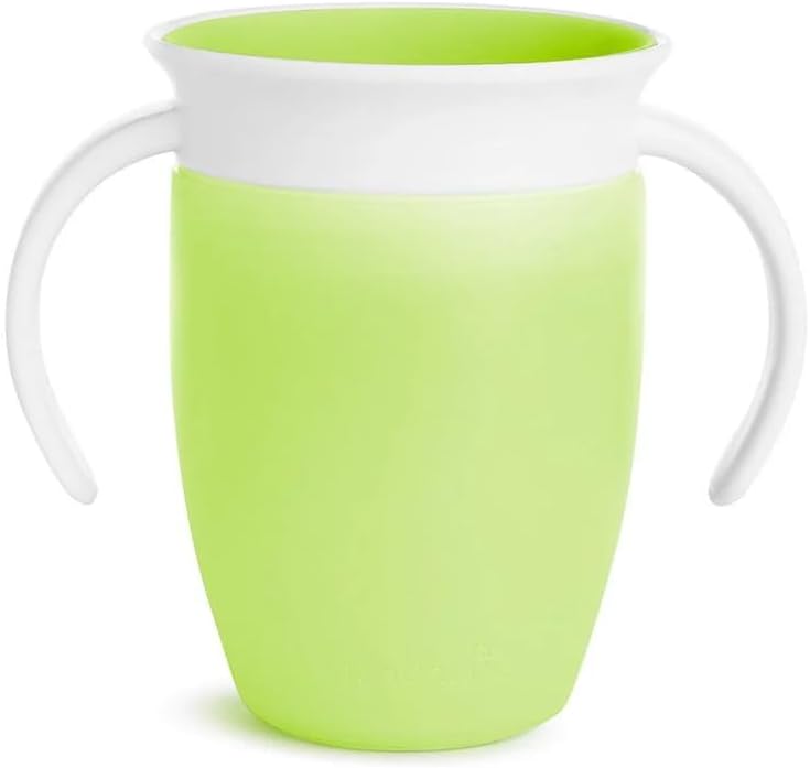 Munchkin Miracle 360 Sippy Cup 6months+ |Trainer Toddler Cup | BPA Free Baby Cup with Handles |Non Spill Cup | Dishwasher Safe Baby Cup | Leakproof Baby Cup | Baby Weaning Cup | Green