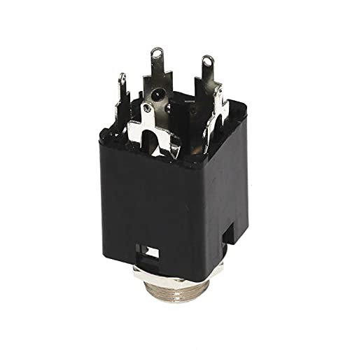 100pcs 6.35mm Audio Plug Sockets PJ-612 3-Pin Connector with Screw Nut