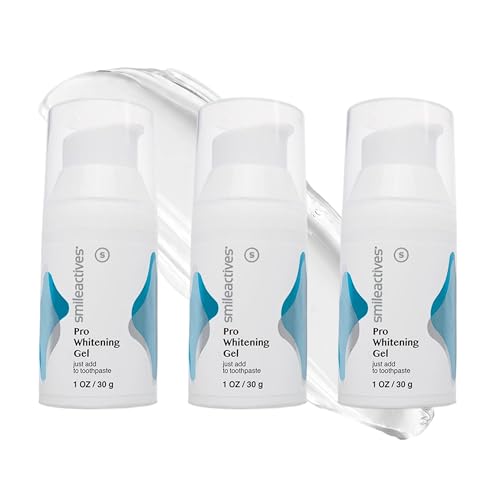 Smileactives Teeth Whitening Gel for Toothpaste with Clinical-Grade Hydrogen Peroxide Tooth Stain Remover for White Teeth Dentist Quality Pro Whitening Gel to Remove Coffee Stains 3 Pack 1 oz