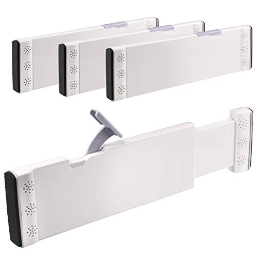 Rapturous 4 Pack Camphor Wood Drawer Dividers â€“ 4 Inch High and Expandable from 13-20.5 Inches, Dresser Drawer Organizers â€“ Adjustable Drawer Separators for Kitchen, Bedroom, Bathroom or Office Drawer