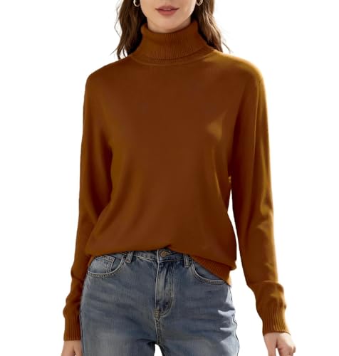 Image of SANGTREE Women's Turtleneck Sweaters Long Sleeve Pullover Tops | Breathable Lightweight Fabric| Fall Winter Fashion Outfits| Perfect for Daily,Office,Vacations,Holiday,Family Gatherings Etc.