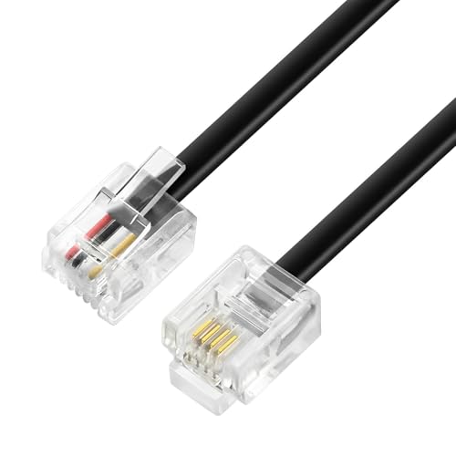 Amazon | モジュラーケーブル 電話線 1m 6極4芯 RJ11 フラット 電話