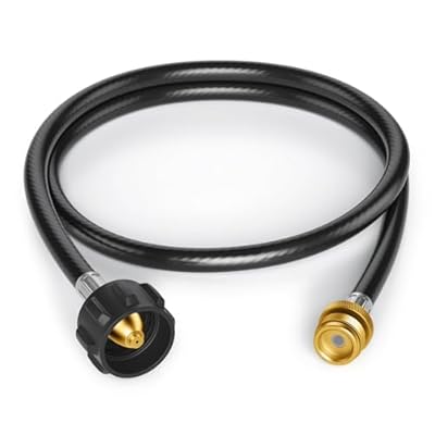 Jakivew 4FT Propane Adapter Hose for 20lb Tanks – 20lb to 1lb Converter with QCC1 Fitting, Fits Coleman Stove, Buddy Heater, Blackstone Griddle, Weber Q Grill & More
