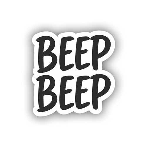 BEEP BEEP Sticker Black Handwritten Decal Car Bumper Window Laptop