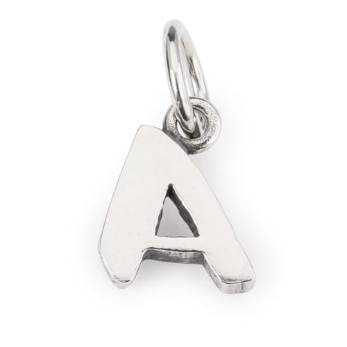 Fatto a mano Trollbeads Ciondolo a forma di lettera per braccialetto catena portachiavi idea regalo argento sterling TAGBE-20270 - TAGBE-20296, misura unica, Argento sterling, Nessuna pietra preziosa