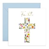 Central 23 - Pretty Baptism or Holy Communion Card - Christening - Faith Card - Christian - Floral...