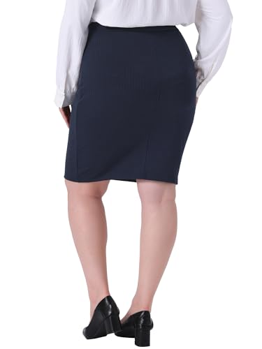 Agnes Orinda Women's Plus Size Bodycon Skirt Mini High Waist Above Knee Basic Pencil Skirt4