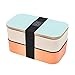 Bento Box Sea Sky Blue Print Bento, Lonchera a prueba de fugas de doble capa para microondas