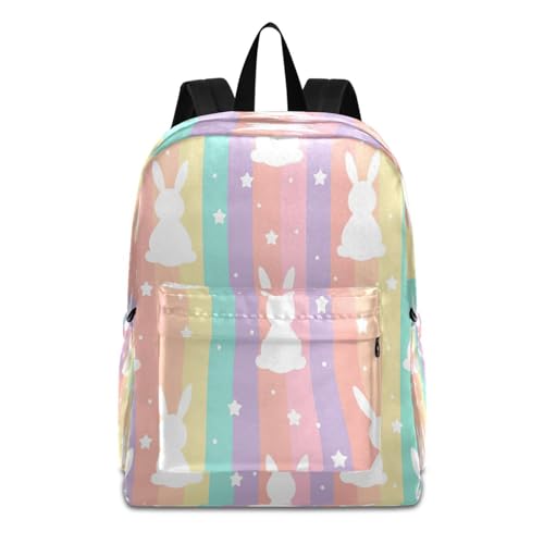 Mochila escolar ligera de conejo para viaje infantil con bolsillos