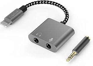 Cubilux Lightning to Microphone Headphone Adapter Compatible with Apple iPhone 14 Pro Max 14 Plus/13/12/11/SE 2/Xr/Xs Max/8 Plus/7, iPad, iPad Air/Mini, Lightning to 3.5mm (1/8) Audio & MIC Splitter