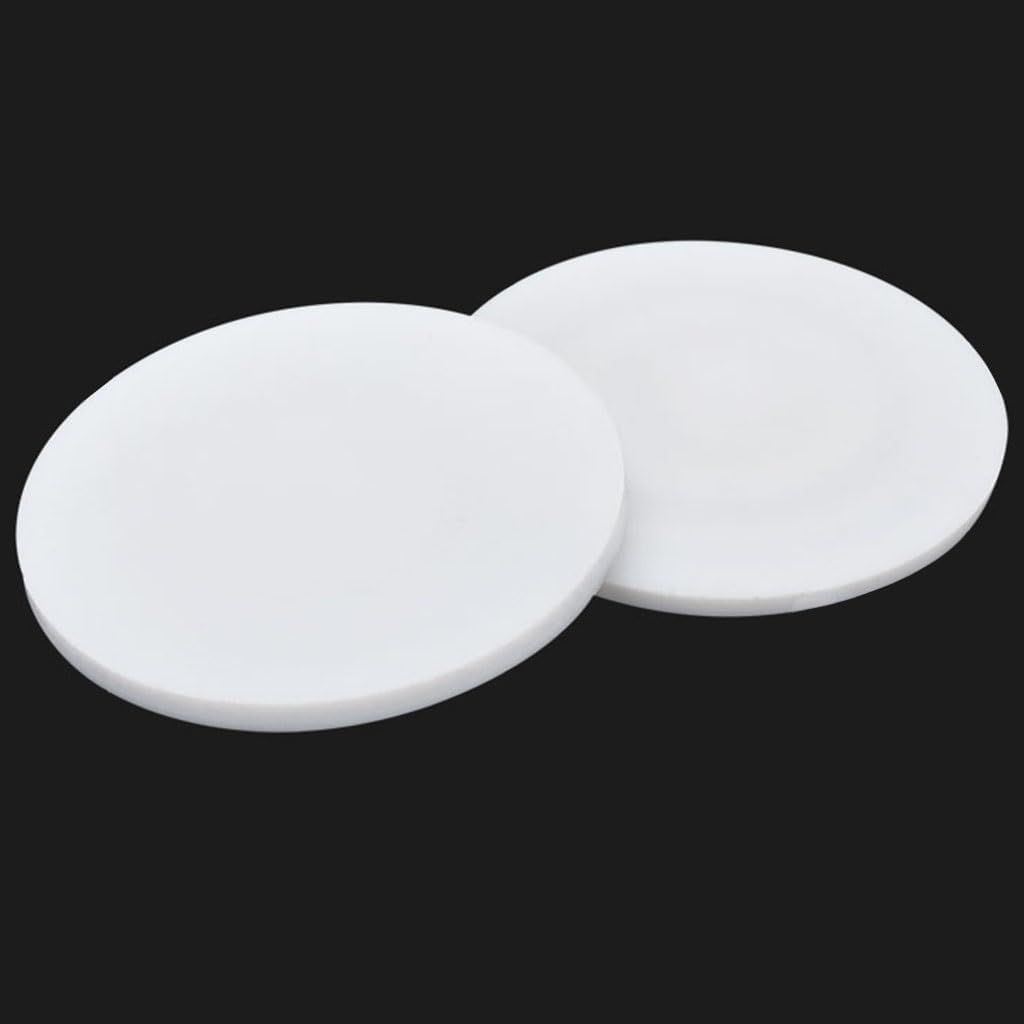 10 Pcs 5mm PTFE Circular Sheet Discs, White Solid Polytetrafluoroethylene Sealing Gaskets, High-performance Plastic Blind Pads(50x5mm)