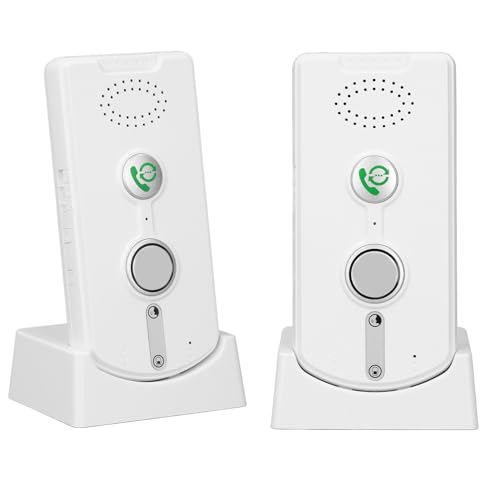 Citofono Vocale Bidirezionale, unità di Campanello 410M a 490M Wireless Vivavoce Ad Attivazione Vocale per Anziani Domestici, Portata 1000 M (WHITE)