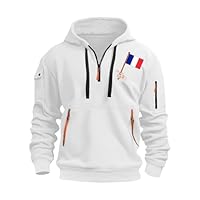 Générique Sweats à Capuche Homme Pull avec Demi-Fermeture éclair Veste Capuche Homme Décontracté Confortable Veste Travail Grandes Tailles Couleur Unie Sweatshirts