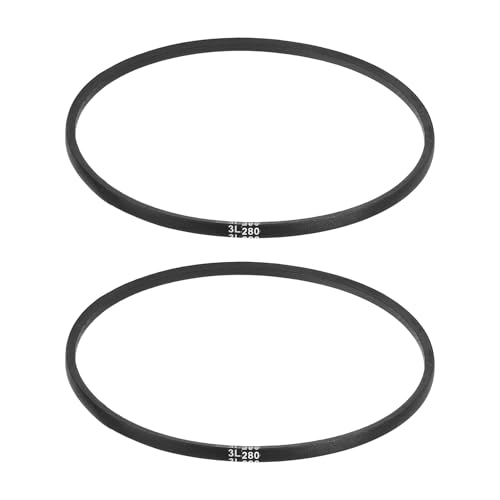 uxcell 2Pcs 3L280 Classic Wrapped Rubber V-Belt, 28"(711mm) Outside Circumference, 3L Profile V Belt 3/8" Width 7/32" Height