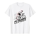 Design ciclismo strada “CLIMBER” con ciclista in maglia bianca a pois rosso, simbolo del miglior scalatore. Ideale per gli amanti del ciclismo su strada, delle salite impegnative e delle gare in montagna.