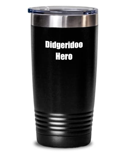 Funny Didgeridoo Hero Tumbler Musician Gift Instrument Player Gag Insulated Cup With Lid Black 20 Oz