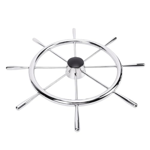 Volante de barco para yates de recreo con diseño de 8 radios y tapa central negra de 15,7"
