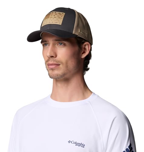 Image of Columbia Unisex Unisex PFG Fish Flag Mesh Snap Back Hat, Shark /Beach /Fish Flag, One Size