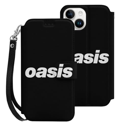 iPhone15用ケース 手帳型 オアシス OASIS バンド スマホケース ストラップ付き 財布型 アイフォン15用ケース おしゃれ 軽量 背面 携帯カバー カード収納 スタンド機能 PUレザー 耐衝撃
