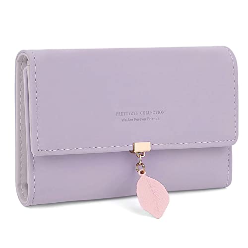 ANYWN Monedero para mujer de piel, grande, gran capacidad, elegante cartera para mujer, cartera larga, cartera de piel con compartimento para teléfono móvil, B-light purple Cover