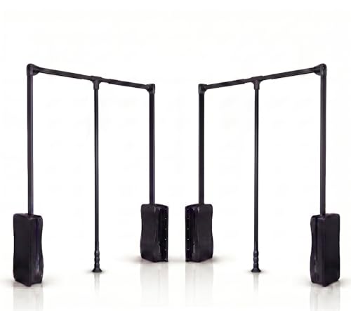 LDIW Heavy Duty Pull Down Closet Rod - Retractable Adjustable Width Wardrobe Rail Lift Hanger Organizer System for Clothes Storage,Black,2pcs23.6 to32.7