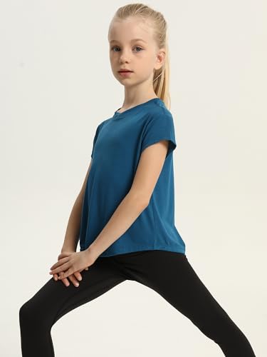 MCEDAR Girls T Shirt Short Sleeve Workout Tops Loose Fit Casual Crew Neck Athletic Tee3