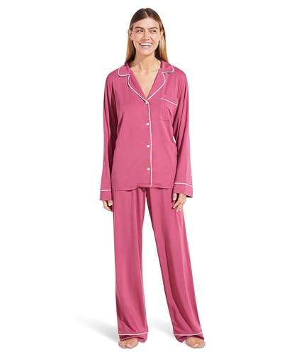 Image of Eberjey Gisele Classic Women's Pajama Set | Long Sleeve Shirt + Long Pants