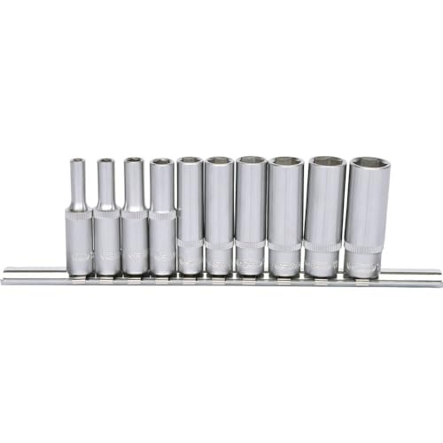 KS Tools 917.0610 1/4" CLASSIC Sechskant-Stecknuss-Satz, lang, 10-tlg. 4-13mm – Ansicht 1
