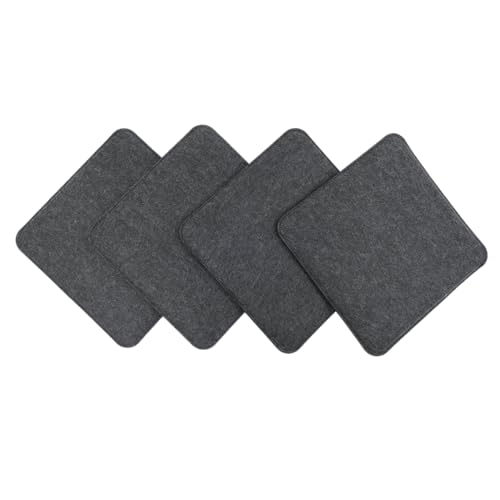 CB Home & Style Filz Sitzkissen Stuhlkissen Polster Auflage Kissen 4er Pack rund oder eckig (Dunkelgrau, Eckig - 35x35cm)