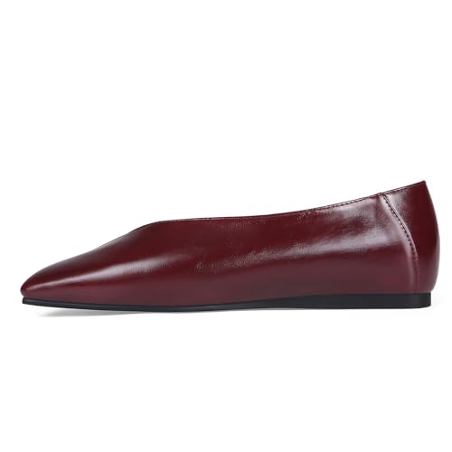 Square Toe Ballet Flats for Women Soft Leather Shoes Slip On Loafer Flats Comfortable Casual Dress Shoes2