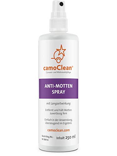 CamoClean Mottenschutz als Mottenabwehr für Kleiderschrank mit Langzeitwirkung - 250ml Mottenspray geruchsneutral