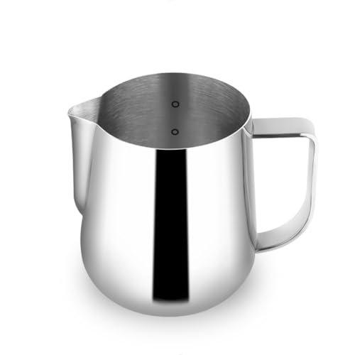 watchget Milk Frothing Pitcher 500ml/17oz Stainless Steel Espresso Steaming Pitcher Milk Coffee Cappuccino Latte Art Barista Steam Pitcher Milk Frothing Jug